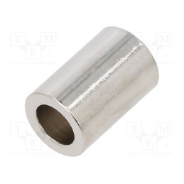 10 pcs x DREMEC - 3110/6,2X15 - Spacer sleeve, 15mm, cylindrical, brass, nickel, Out.diam: 10mm