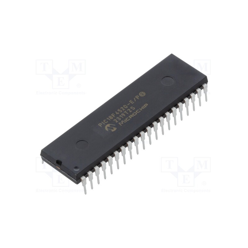 1 pcs x MICROCHIP TECHNOLOGY - PIC18F4520-E/P - IC: PIC microcontroller, 32kB, 40MHz, 4.2÷5.5VDC, THT, DIP40, PIC18