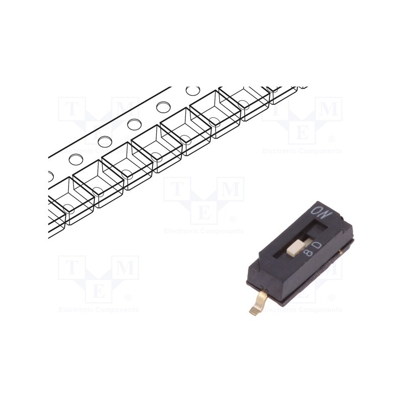 1 pcs x C&K - TDA01H0SB1R - Switch: DIP-SWITCH, Poles number: 1, OFF-ON, 0.025A/24VDC, Pos: 2