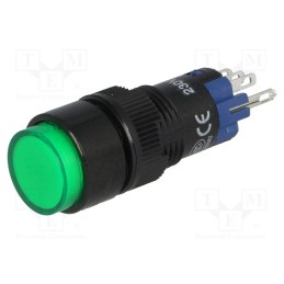 1 pcs x ONPOW - LAS2Y-11Z/230/G - Switch: push-button, Pos: 2, SPDT, 0.5A/250VAC, 1A/24VDC, ON-ON
