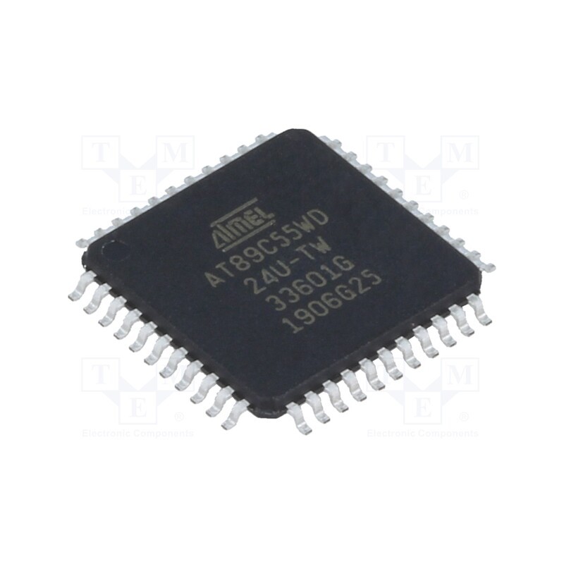1 pcs x MICROCHIP TECHNOLOGY - AT89C55WD-24AU - IC: microcontroller 8051, Interface: UART, 4÷5.5VDC, TQFP44, AT89