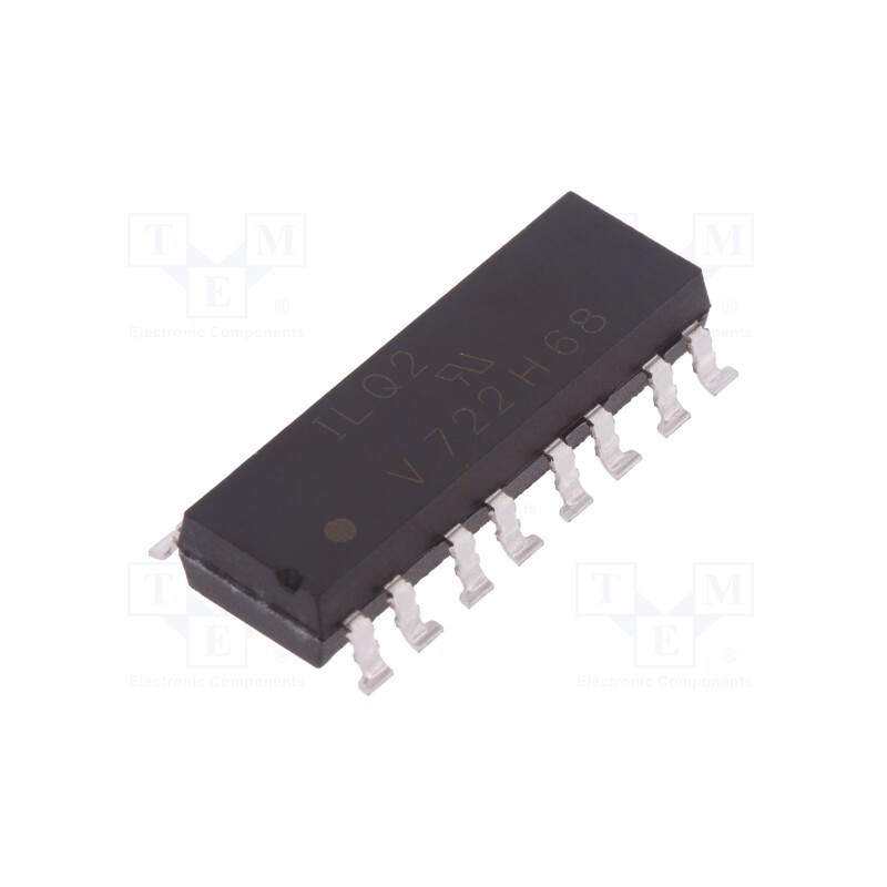1 pcs x VISHAY - ILQ2-X009 - Optocoupler, SMD, Ch: 4, OUT: transistor, Uinsul: 4.42kV, Uce: 70V