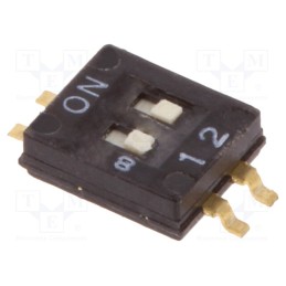 1 pcs x OMRON OCB - A6H-2102 - Switch: DIP-SWITCH, Poles number: 2, ON-OFF, 0.025A/24VDC, Pos: 2