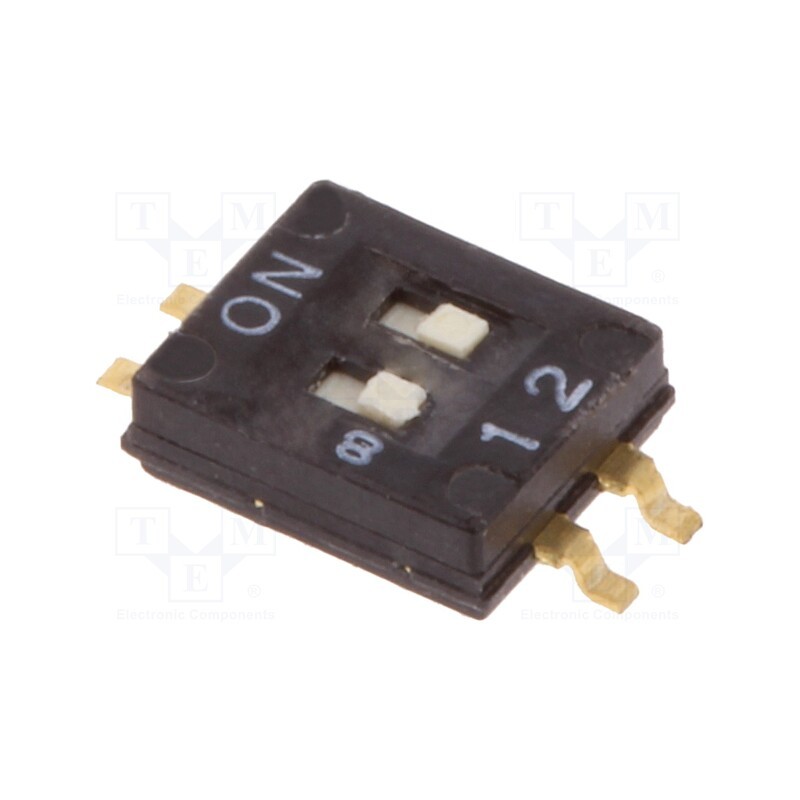 1 pcs x OMRON OCB - A6H-2102 - Switch: DIP-SWITCH, Poles number: 2, ON-OFF, 0.025A/24VDC, Pos: 2