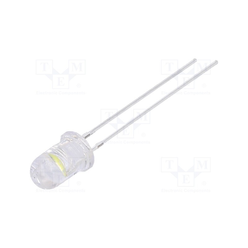 1 pcs x OPTOSUPPLY - OS4WME5B91A - LED, 5mm, white cold, 18000÷22000mcd, 85°, Front: convex, 2.7÷3.4V