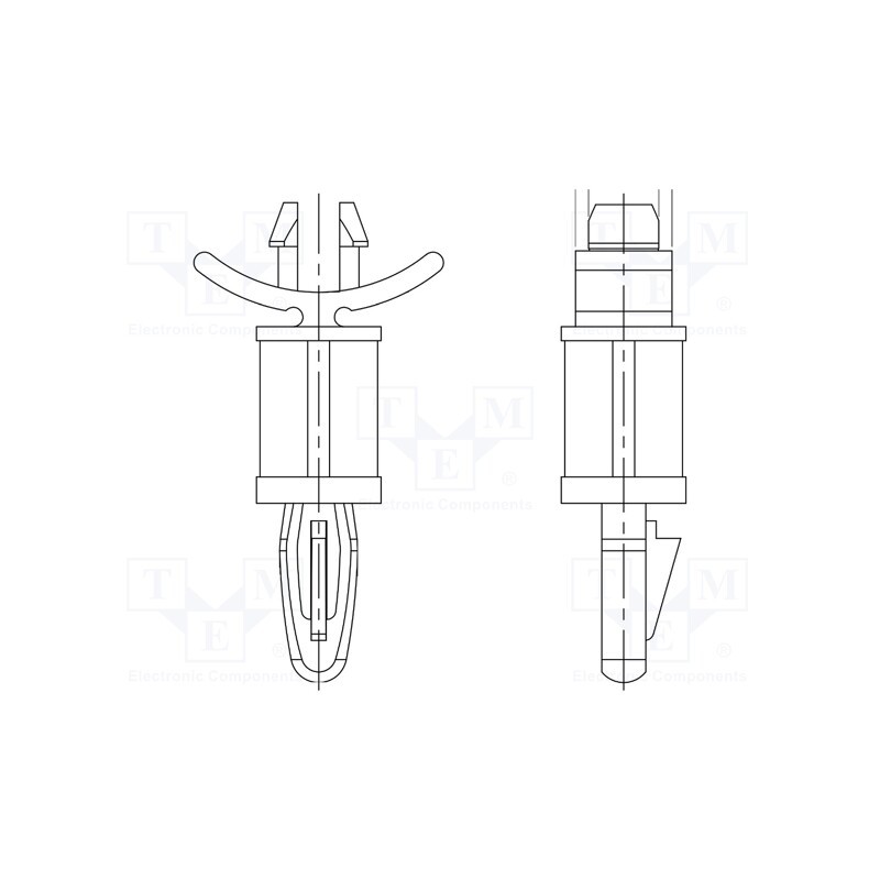 10 pcs x DREMEC - 8G814V41092 - PCB distance, polyamide 66, L: 12.7mm, latch/latch, natural