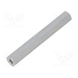 10 pcs x DREMEC - 135X45 - Screwed spacer sleeve, 45mm, Int.thread: M3, hexagonal, aluminium