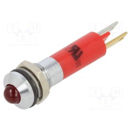 1 pcs x CML INNOVATIVE TECHNOLOGIES - 19060353 - Indicator: LED, blinking, red, 24VDC, Ø8mm, connectors 2,8x0,8mm