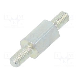 10 pcs x DREMEC - 424X08 - Screwed spacer sleeve, 8mm, Ext.thread: M3, hexagonal, steel, zinc