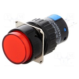 1 pcs x ONPOW - LAS1-AY-11/R-IP40 - Switch: push-button, Pos: 2, SPST, 0.5A/220VAC, ON-(ON), IP40, Ø16mm