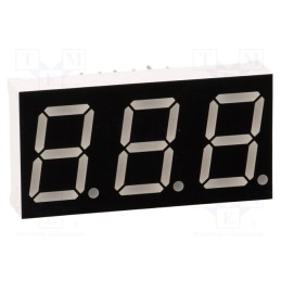 1 pcs x OPTO Plus LED - OPD-T5620LE-BW - Display: LED, 7-segment, 14.2mm, 0.56', No.char: 3, red, 60mcd, anode