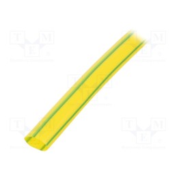 5 m x RADPOL - WRJCC9500480010030K1 - Heat shrink sleeve, glueless, 2: 1, 9.5mm, L: 1m, yellow-green
