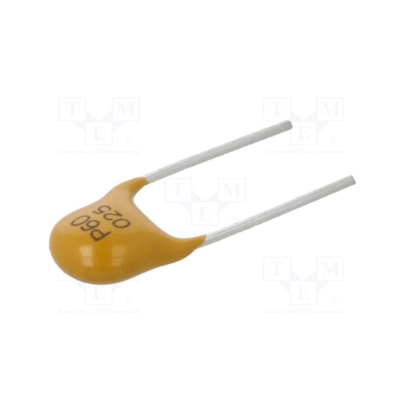 5 pcs x EATON/BUSSMANN - PTR060V0025-BK - Fuse: PTC polymer, 250mA, Imax: 40A, THT, PTR060V, bag