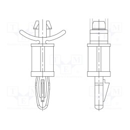 10 pcs x DREMEC - 8G814V41094 - PCB distance, polyamide 66, L: 19.1mm, latch/latch, natural