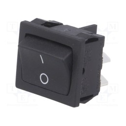 1 pcs x BULGIN - H8650VBBB076W - ROCKER, DPST, Pos: 2, ON-OFF, 10A/250VAC, 10A/28VDC, black, none