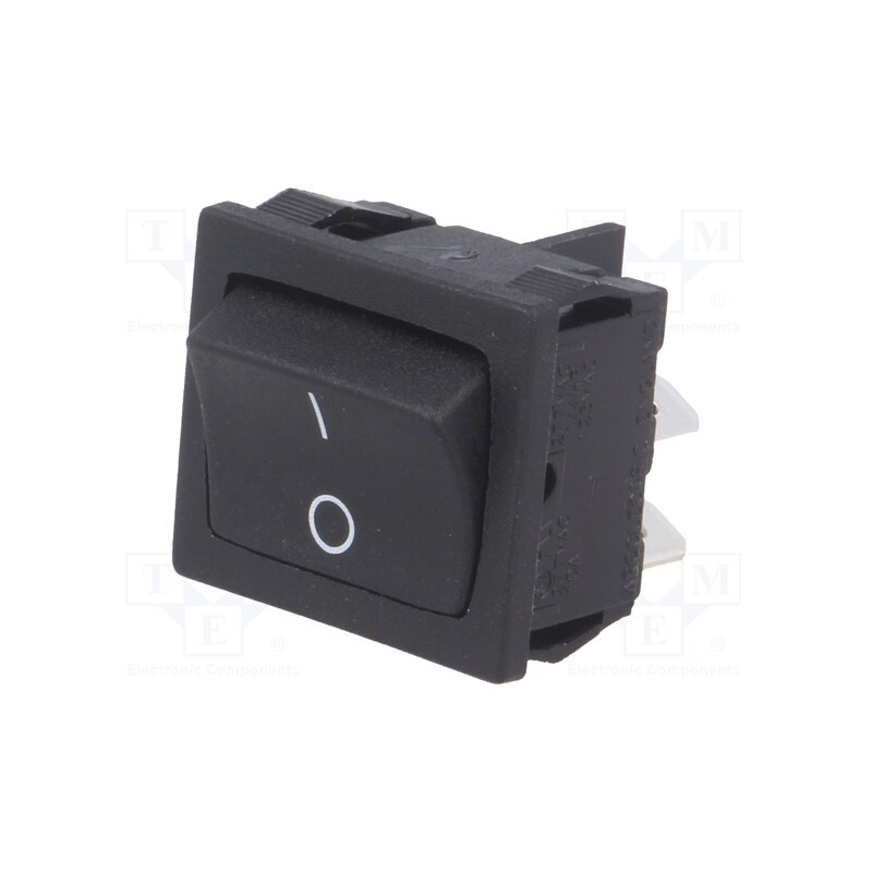 1 pcs x BULGIN - H8650VBBB076W - ROCKER, DPST, Pos: 2, ON-OFF, 10A/250VAC, 10A/28VDC, black, none