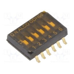 1 pcs x TE Connectivity - 1571983-8 - Switch: DIP-SWITCH, ON-OFF, 0.1A/24VDC, Pos: 2, -30÷85°C, SMT, GDH