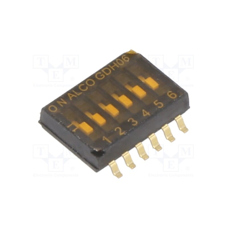 1 pcs x TE Connectivity - 1571983-8 - Switch: DIP-SWITCH, ON-OFF, 0.1A/24VDC, Pos: 2, -30÷85°C, SMT, GDH