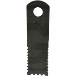 Toothed flail knife for ridge straw shredders