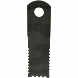 Toothed flail knife for ridge straw shredders