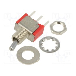 1 pcs x E-SWITCH - 100SP1T2B3M2QEH - Switch: toggle, Pos: 2, SPDT, ON-ON, 2A/250VAC, 5A/28VDC, -30÷85°C