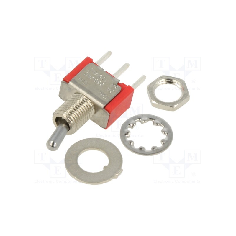 1 pcs x E-SWITCH - 100SP1T2B3M2QEH - Switch: toggle, Pos: 2, SPDT, ON-ON, 2A/250VAC, 5A/28VDC, -30÷85°C