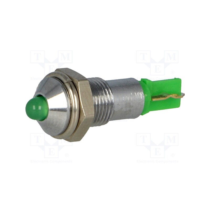 1 pcs x SIGNAL-CONSTRUCT - SMQD06204 - Indicator: LED, prominent, green, 24÷28VDC, Ø6.2mm, IP40, metal