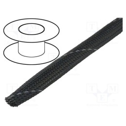5 m x 4CARMEDIA - Braid, polyester, Package: 100m, ØBraid : 9÷15,nom.10mm, black