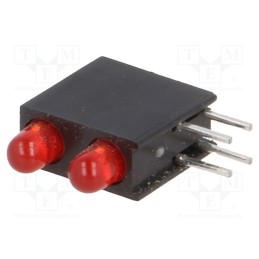 1 pcs x KINGBRIGHT ELECTRONIC - L-934EB/2ID - LED, in housing, red, 3mm, No.of diodes: 2, 20mA, Lens: red,diffused