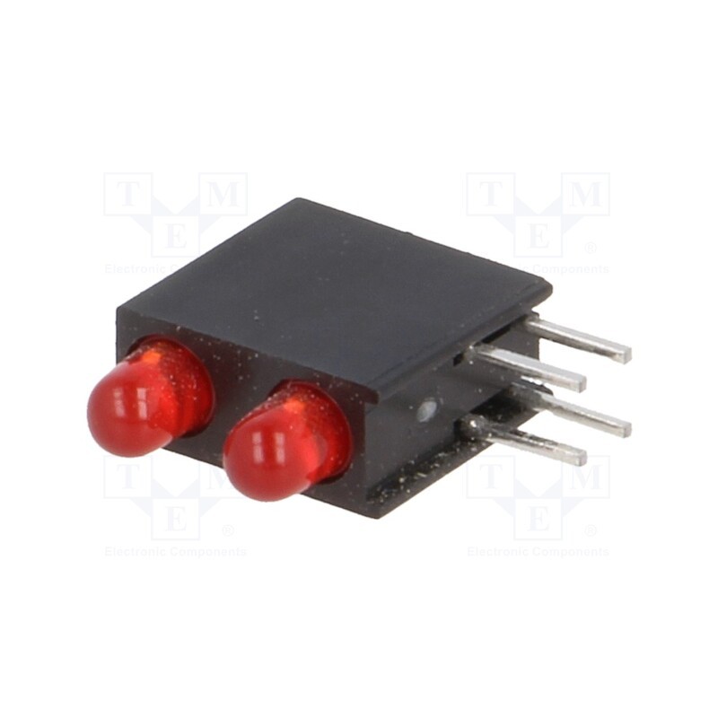 1 pcs x KINGBRIGHT ELECTRONIC - L-934EB/2ID - LED, in housing, red, 3mm, No.of diodes: 2, 20mA, Lens: red,diffused