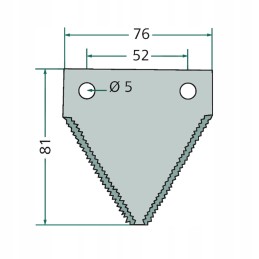 The blade of the cutting bar is grooved at the bottom, 2 7mm case