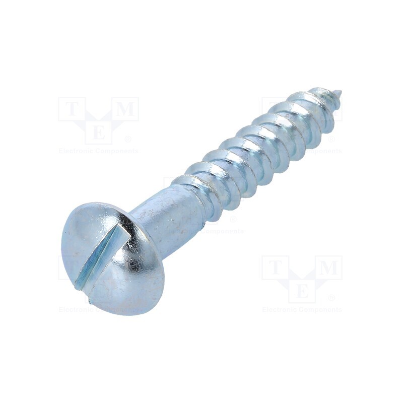 10 pcs x BOSSARD - 1070347 - Screw, for wood, 6x35, Head: button, slotted, 2,1mm, steel, zinc