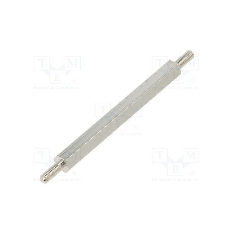 10 pcs x DREMEC - 414X50 - Screwed spacer sleeve, 50mm, Ext.thread: M3, hexagonal, brass