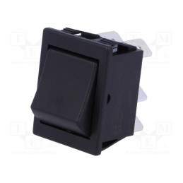 1 pcs x BULGIN - C1561ALMBB - ROCKER, DPDT, Pos: 2, ON-(ON), 16A/250VAC, black, none, Body: black