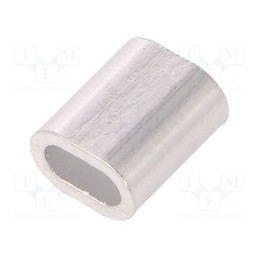 20 pcs x DROMET - ZLA.2.5 - Ferrule, aluminium, for rope, Ørope: 2.5mm