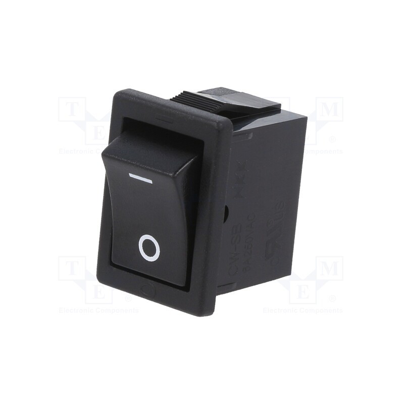 1 pcs x NKK SWITCHES - CWSB11AA1F - ROCKER, SPST, Pos: 2, ON-OFF, 6A/250VAC, black, none, Rcont max: 20mΩ