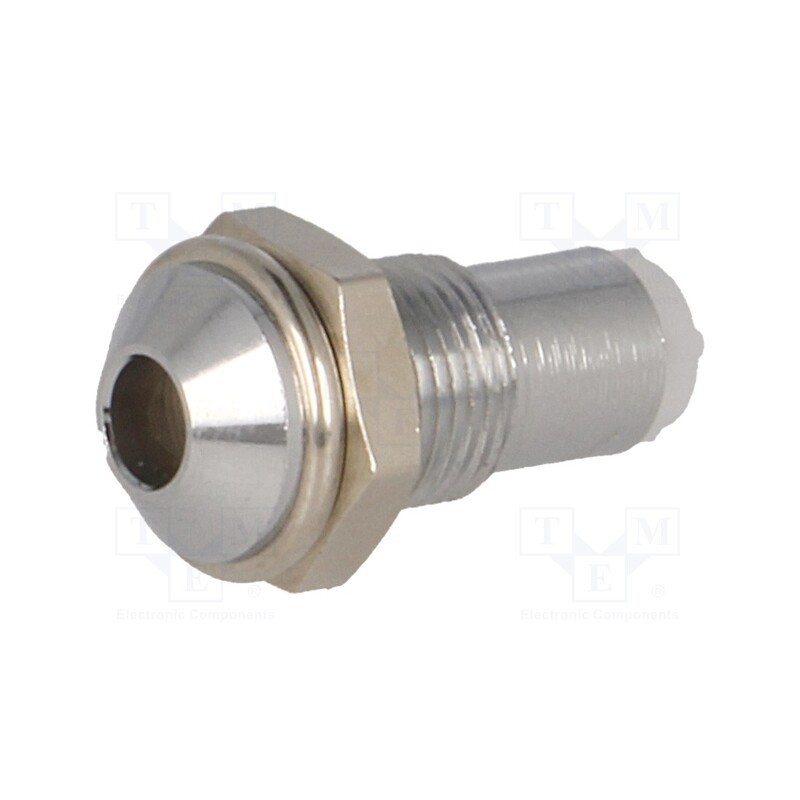 1 pcs x SIGNAL-CONSTRUCT - SMQ1 069 - LED holder, 3mm, chromium, metal, convex, with plastic plug