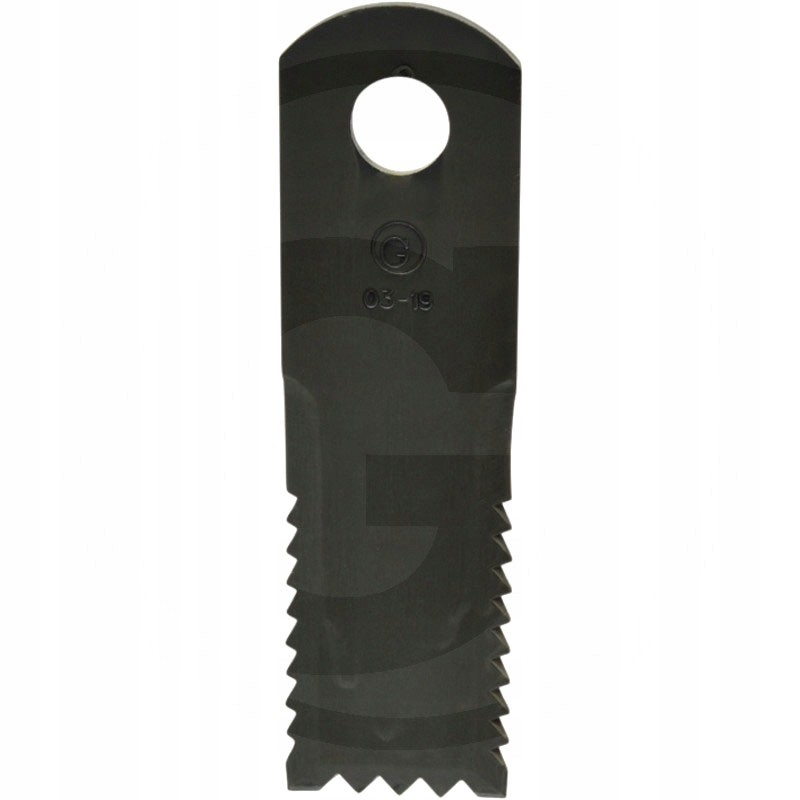 Flail knife for hf straw chopper with teeth