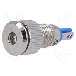 1 pcs x ONPOW - GQ8F-D/W/24 - Indicator: LED, flat, white, 24VDC, Ø8mm, IP67, for soldering, brass