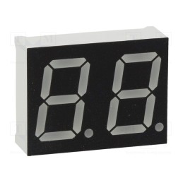 1 pcs x OPTO Plus LED - OPD-D5631LB-BW - Display: LED, 7-segment, 14.2mm, 0.56', No.char: 2, blue, 80mcd