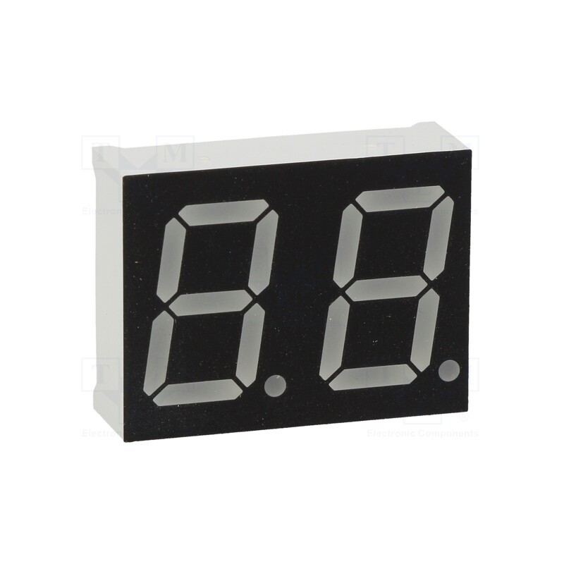 1 pcs x OPTO Plus LED - OPD-D5631LB-BW - Display: LED, 7-segment, 14.2mm, 0.56', No.char: 2, blue, 80mcd