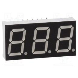 1 pcs x OPTO Plus LED - OPD-T5621LB-BW - Display: LED, 7-segment, 14.2mm, 0.56', No.char: 3, blue, 80mcd