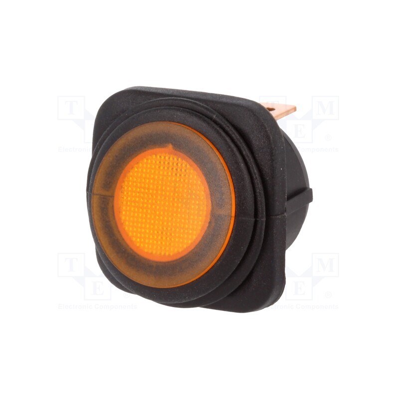 1 pcs x SCI - R13-203B84-01-BAAN1 - ROCKER, SPST, Pos: 2, ON-OFF, 10A/250VAC, 25A/12VDC, yellow, IP65