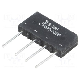1 pcs x DIOTEC SEMICONDUCTOR - B250C7000A - Bridge rectifier: single-phase, Urmax: 600V, If: 7A, Ifsm: 150A