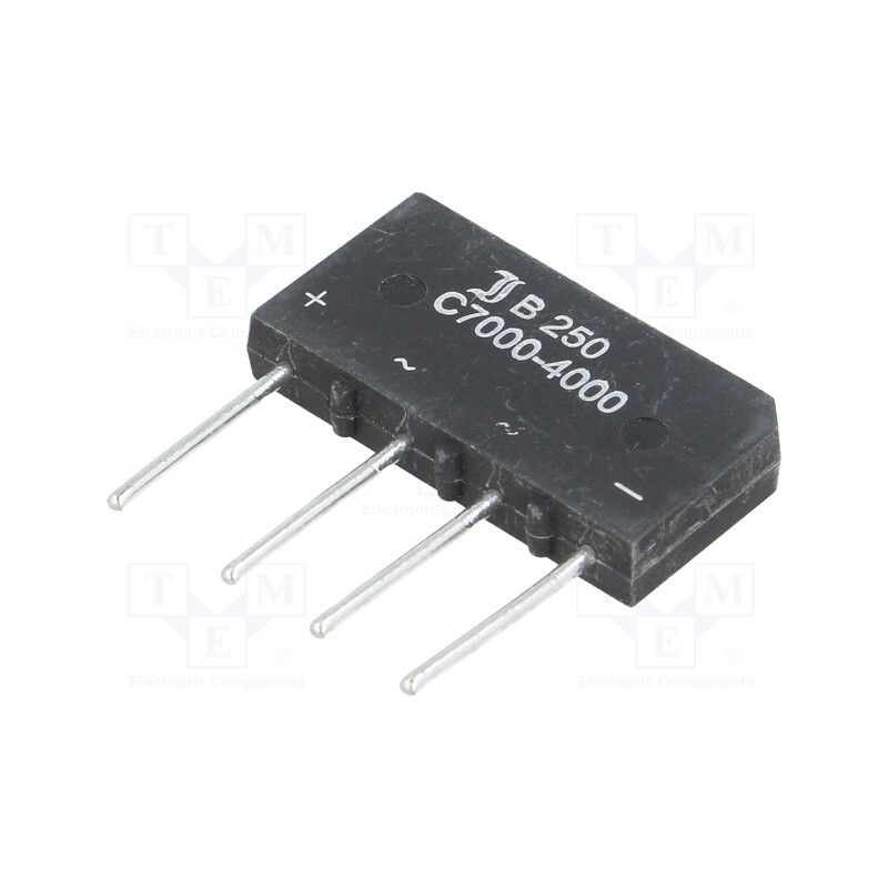 1 pcs x DIOTEC SEMICONDUCTOR - B250C7000A - Bridge rectifier: single-phase, Urmax: 600V, If: 7A, Ifsm: 150A