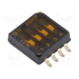 1 pcs x OMRON OCB - A6HF-4102 - Switch: DIP-SWITCH, OFF-ON, 0.025A/24VDC, Pos: 2, -30÷85°C, SMD