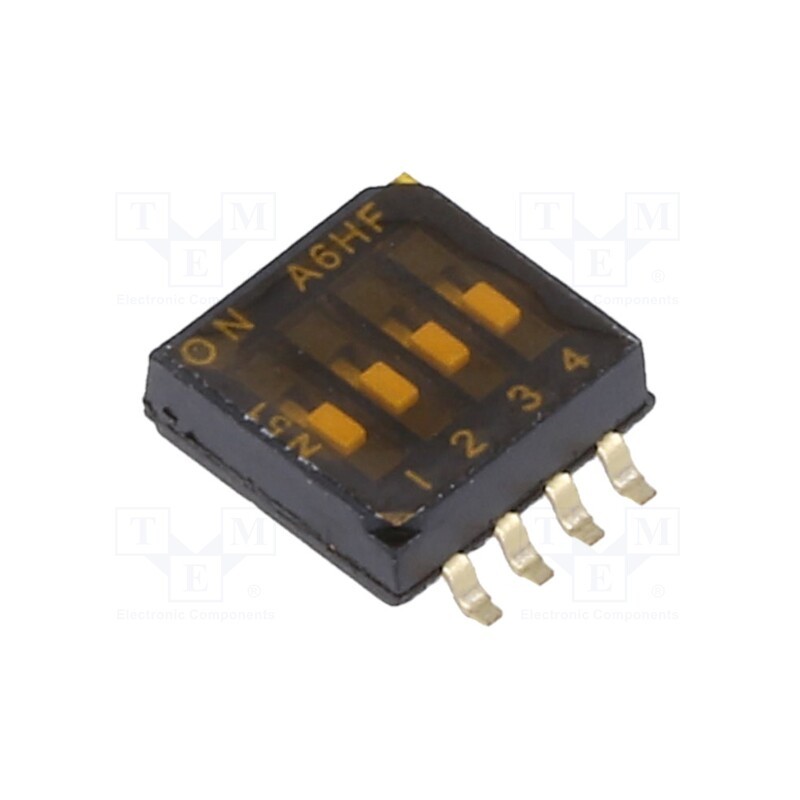 1 pcs x OMRON OCB - A6HF-4102 - Switch: DIP-SWITCH, OFF-ON, 0.025A/24VDC, Pos: 2, -30÷85°C, SMD