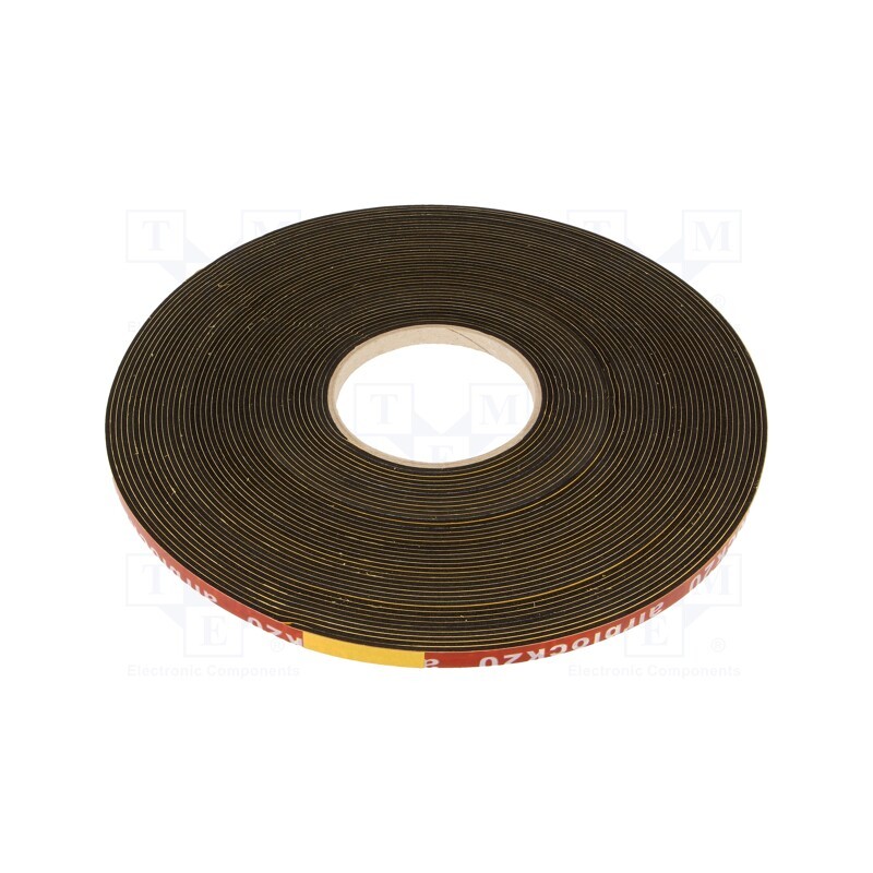20 m x ROZTOCZE - USPE-08.02 - Gasket, EPDM, Thk: 2mm, L: 20m, W: 8mm, Mounting: self-adhesive