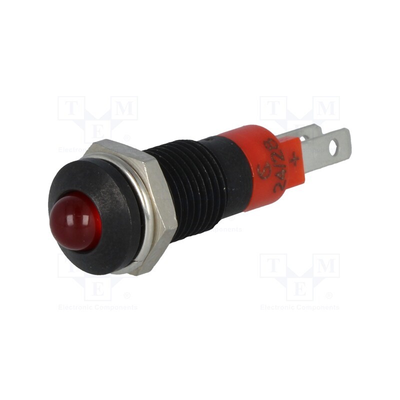 1 pcs x SIGNAL-CONSTRUCT - SMRD08014 - Indicator: LED, prominent, red, 24÷28VDC, Ø8.2mm, IP40, metal