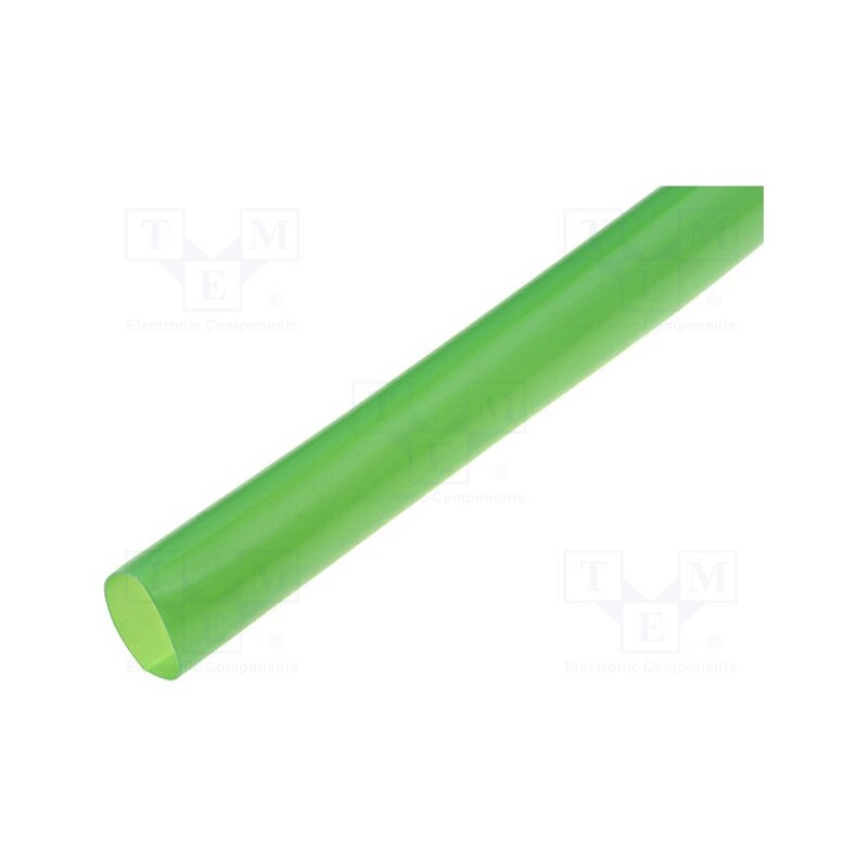 5 m x RADPOL - WRJCC2400120010030I1 - Heat shrink sleeve, glueless, 2: 1, 2.4mm, L: 1m, green, polyolefine